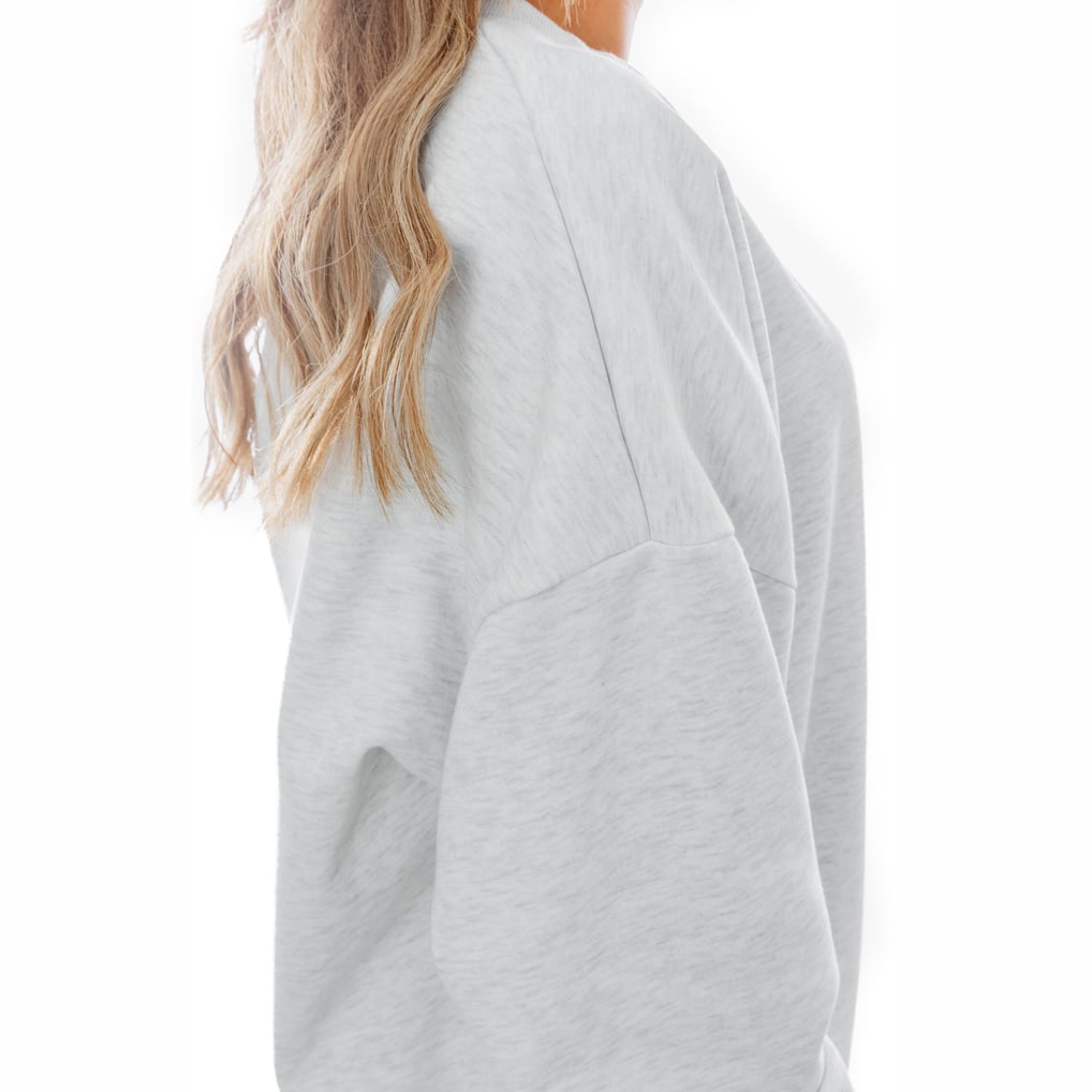 Arkansas Razorbacks Gameday Couture Women's Premium Fleece Drop Shoulder Oversized Pullover Sweatshirt - Gray