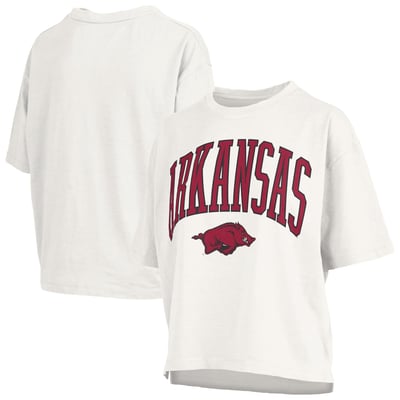  Arkansas Razorbacks Pressbox Women's Nelson T-Shirt - White