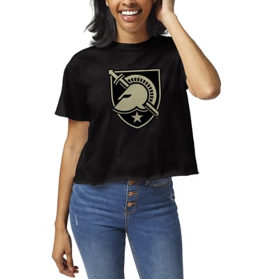 Army Black Knights League Collegiate Wear Women's Clothesline Crop T-Shirt - Black