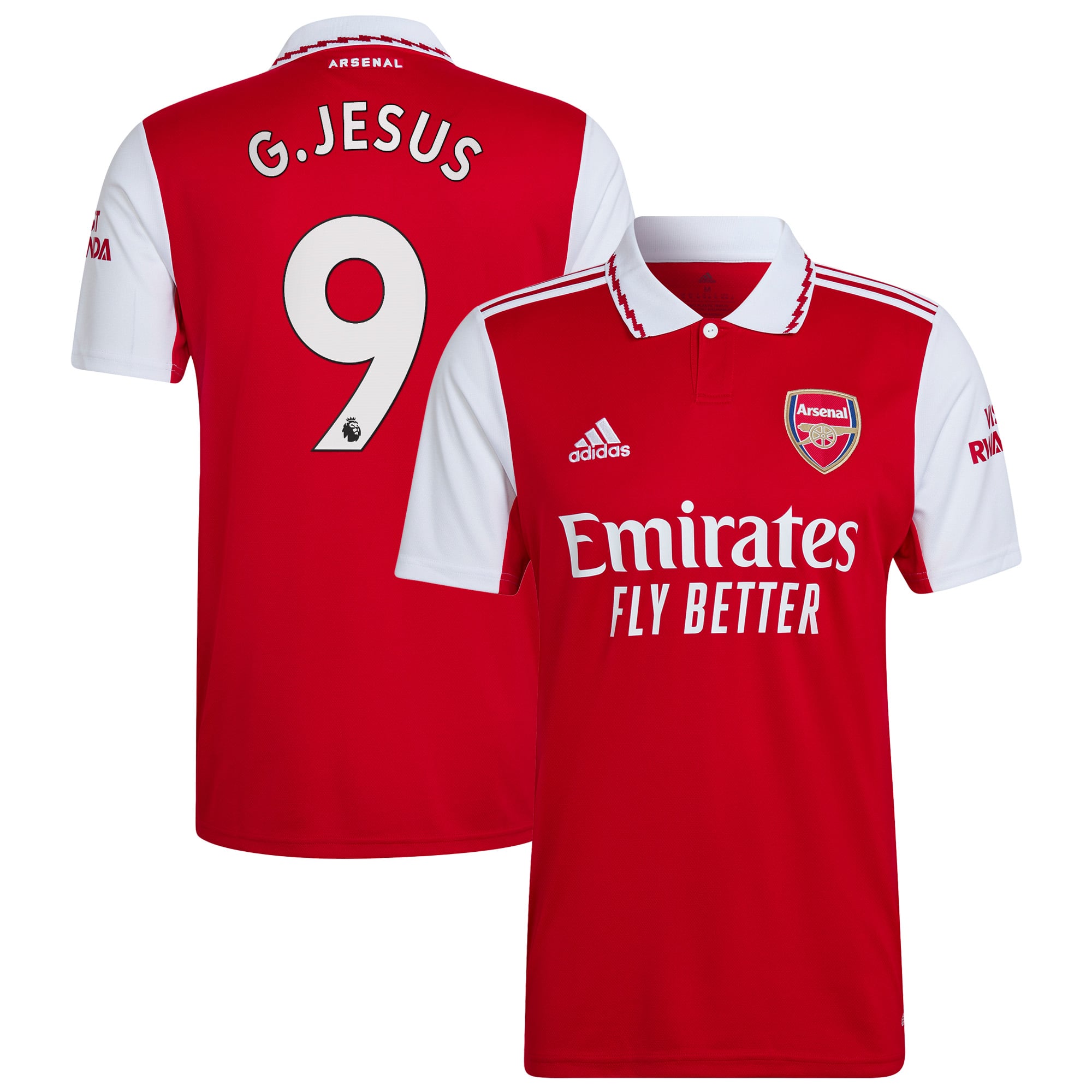 Gabriel Jesus Arsenal adidas 2022/23 Home Replica Player Jersey