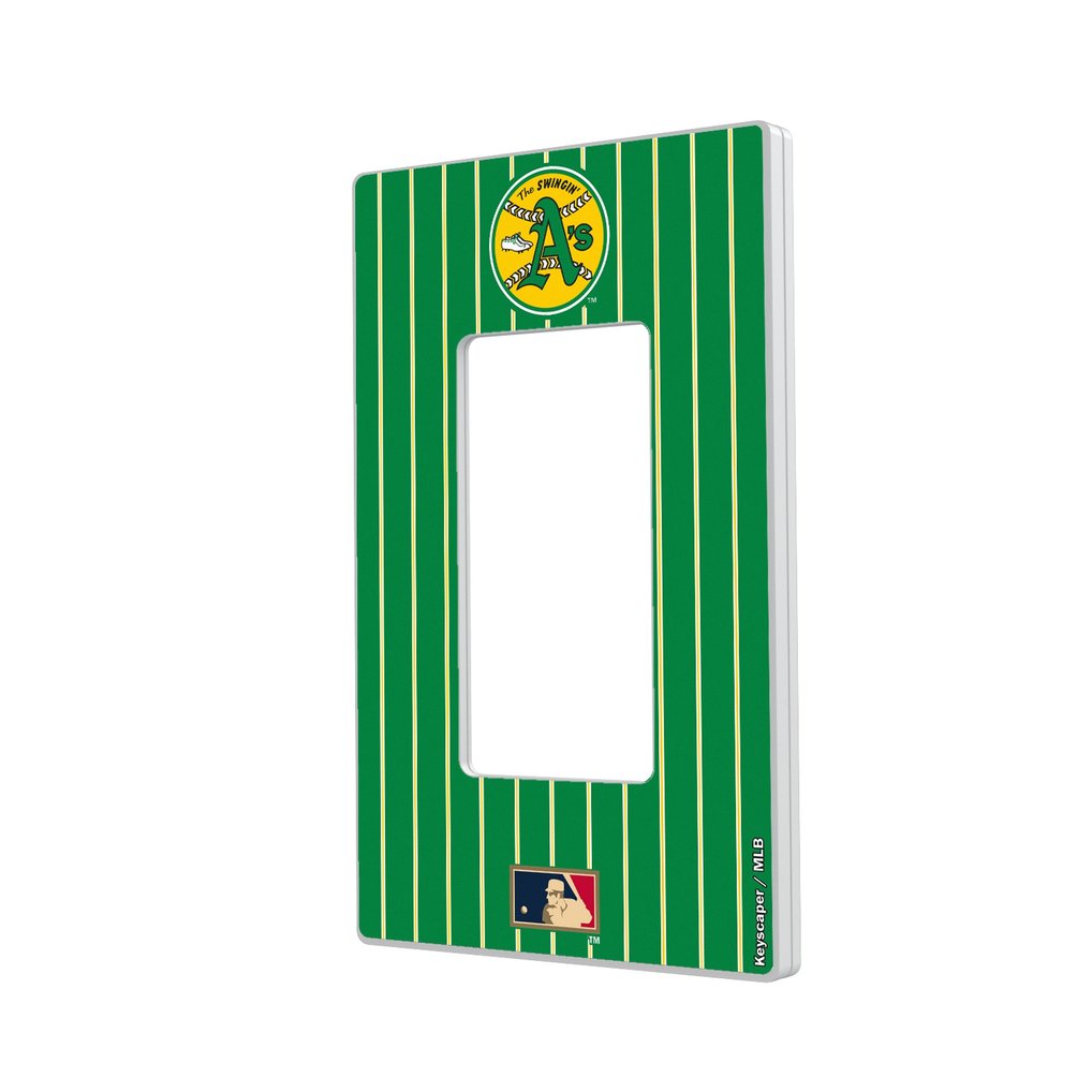 Athletics 1971-1981 Cooperstown Pinstripe Single Rocker Light Switch Plate