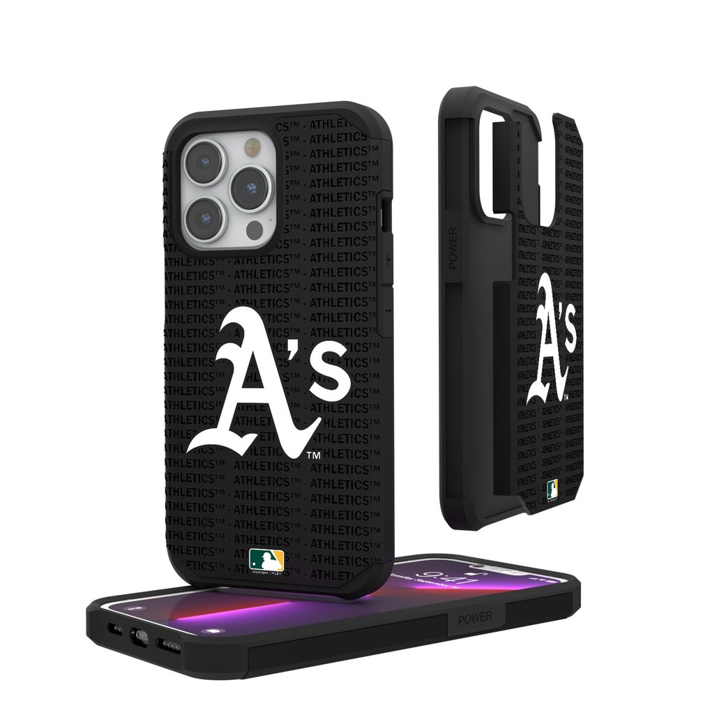 Athletics iPhone Text Backdrop Rugged Case