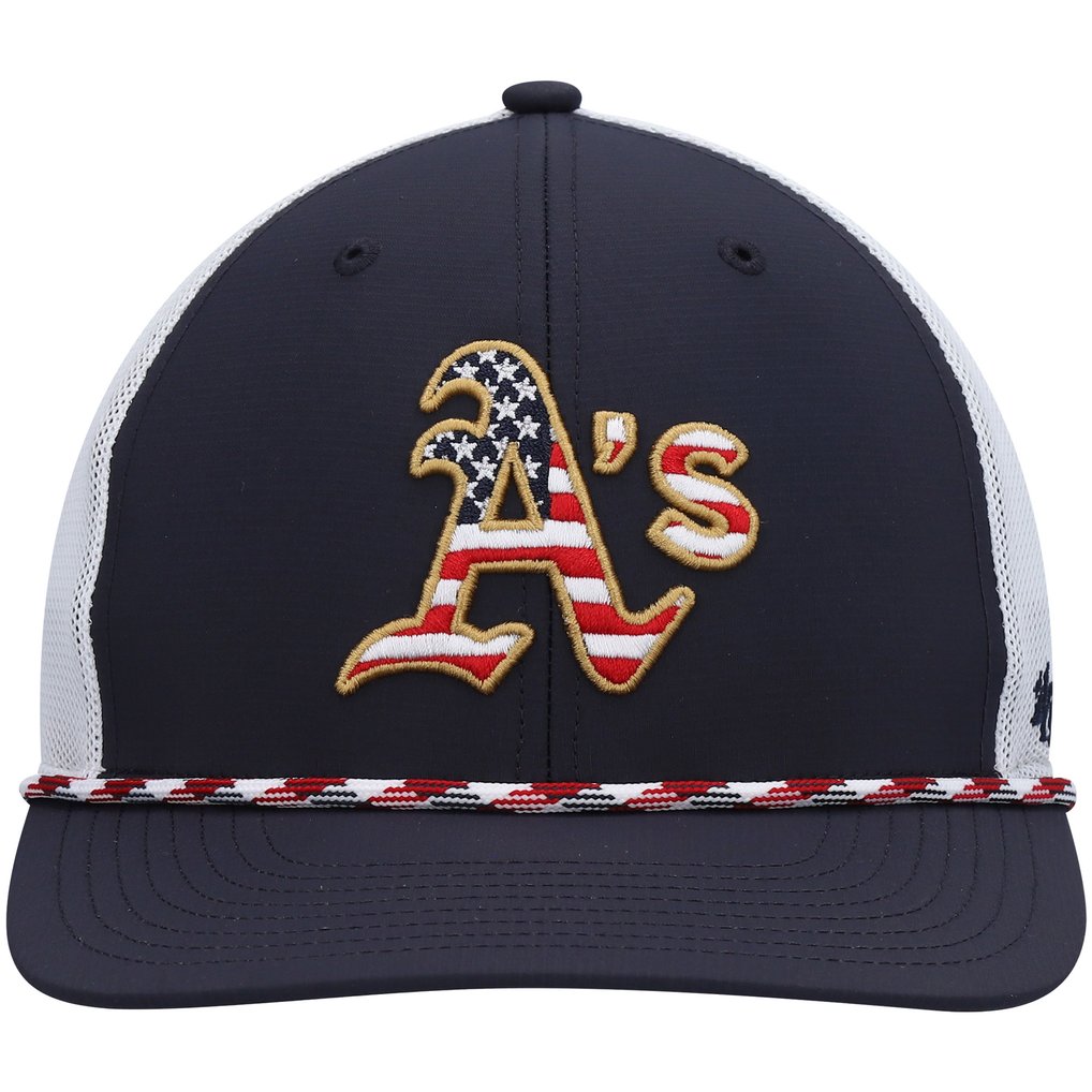 Athletics '47 Flag Fill Trucker Snapback Hat - Navy/White