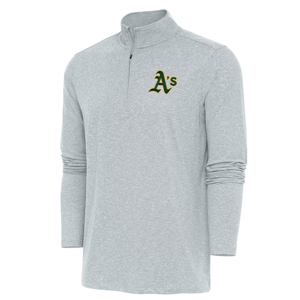 Athletics Antigua Hunk Quarter-Zip Pullover Top - Heather Gray