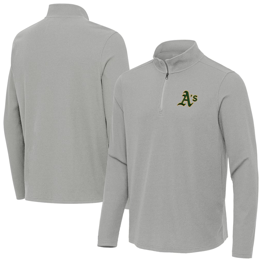 Athletics Antigua Sync Tri-Blend Quarter-Zip Pullover - Heather Gray