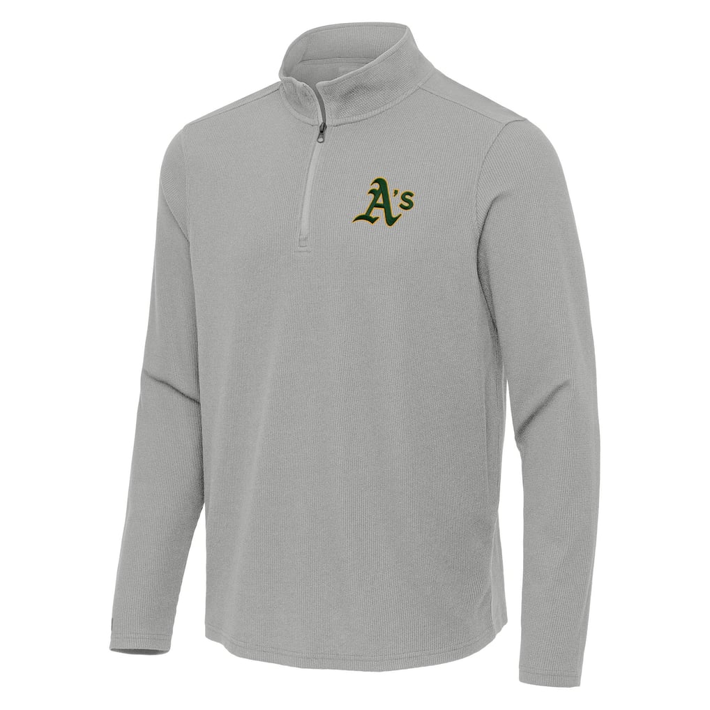 Athletics Antigua Sync Tri-Blend Quarter-Zip Pullover - Heather Gray