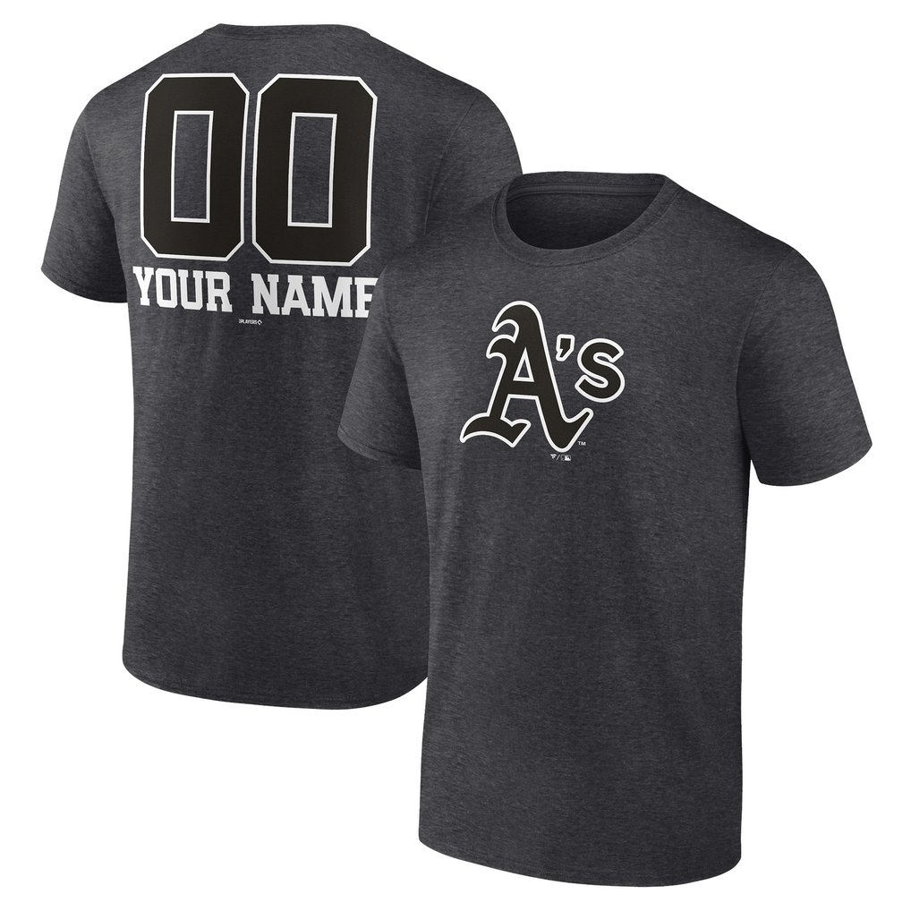 Athletics Personalized Monochrome Name & Number T-Shirt - Charcoal