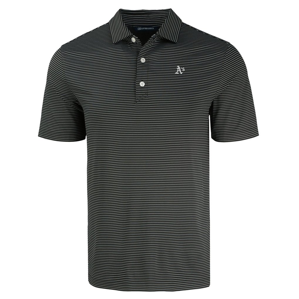 Athletics Cutter & Buck Forge Eco Fine Line Stripe Polo - Black