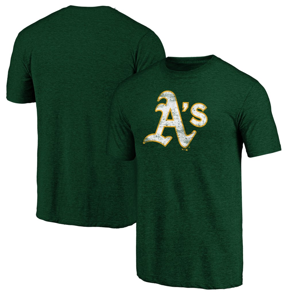 Athletics Official Logo Tri-Blend T-Shirt - Heather Green