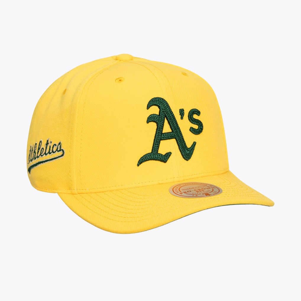  Athletics Mitchell & Ness Secondary Pro Snapback Hat - Gold