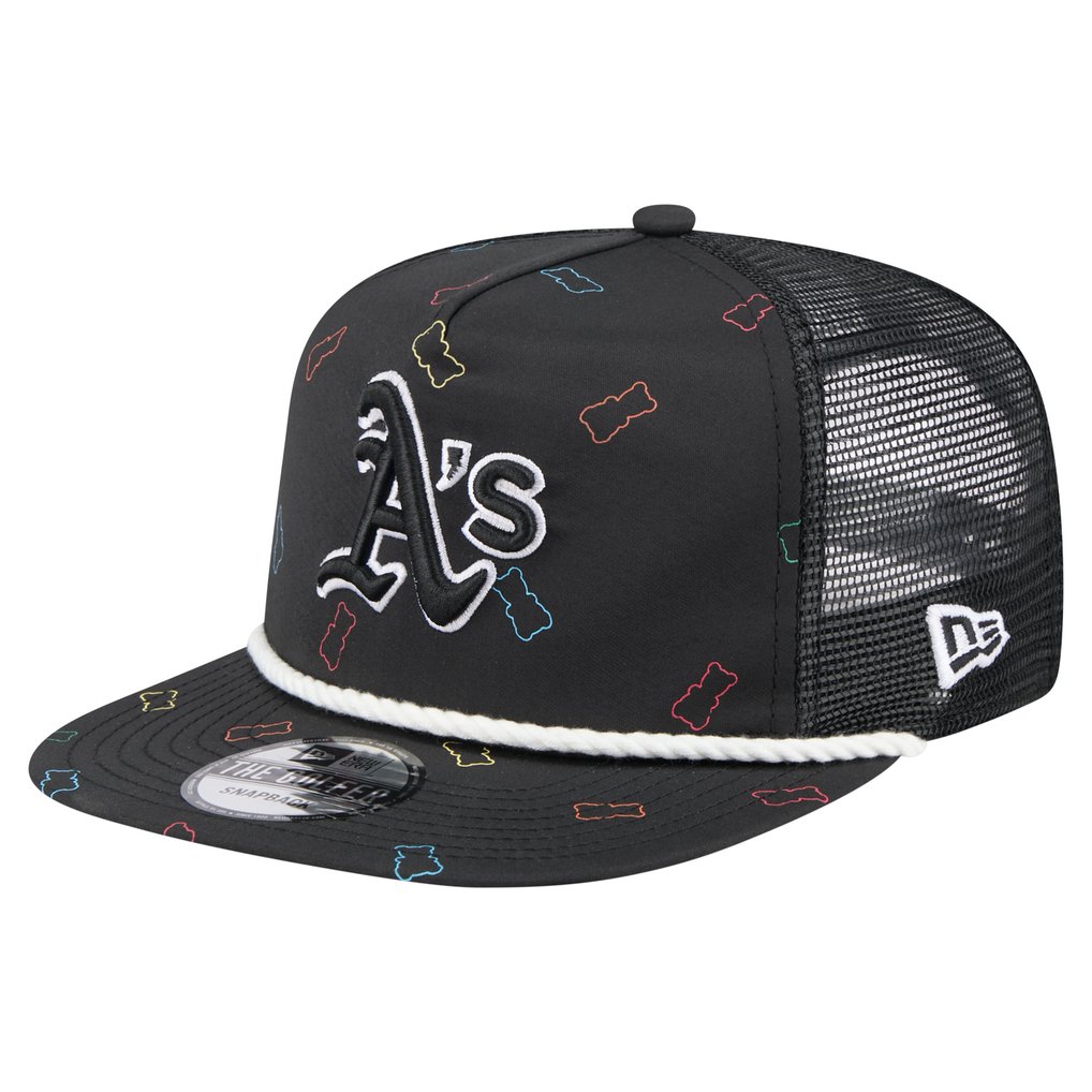  Athletics New Era Gummy Golfer Trucker Adjustable Hat - Black