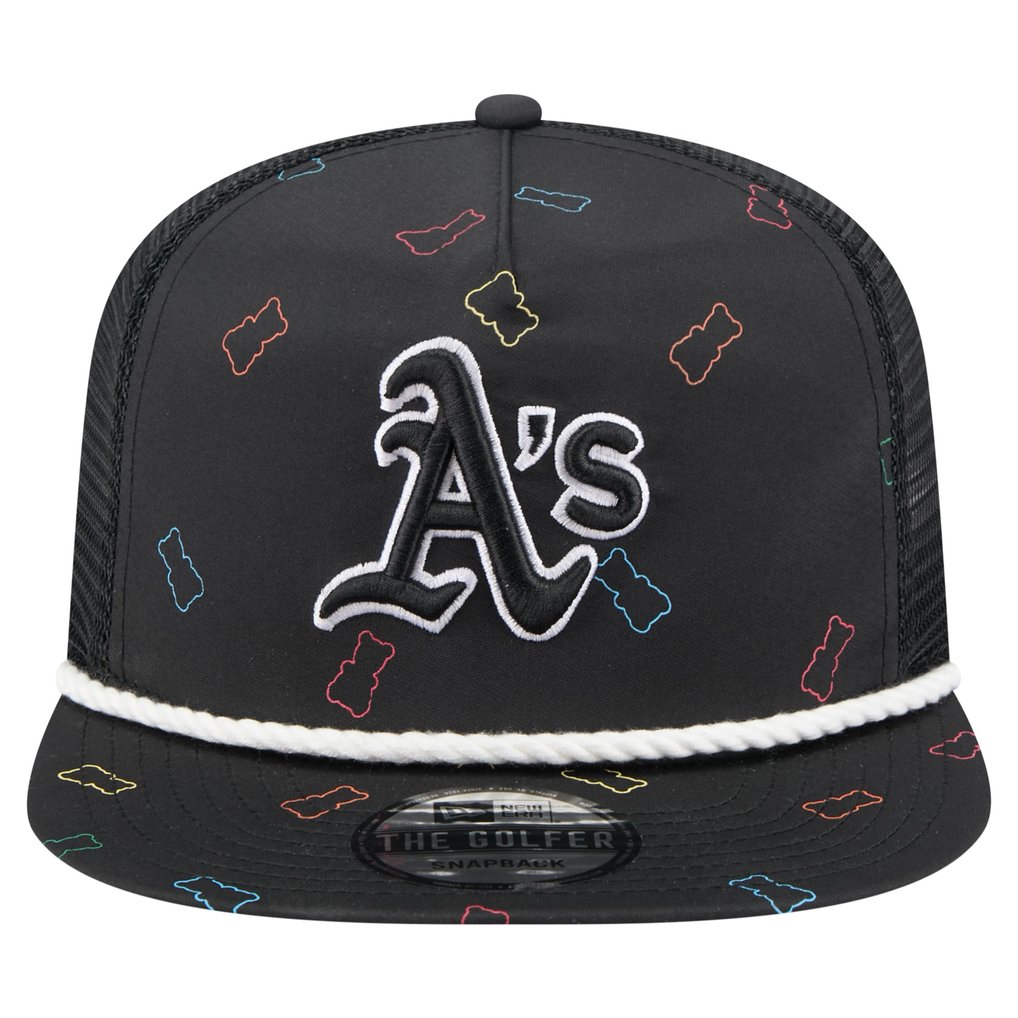  Athletics New Era Gummy Golfer Trucker Adjustable Hat - Black