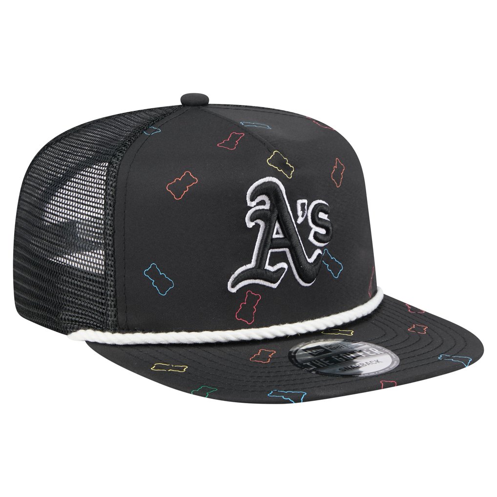  Athletics New Era Gummy Golfer Trucker Adjustable Hat - Black