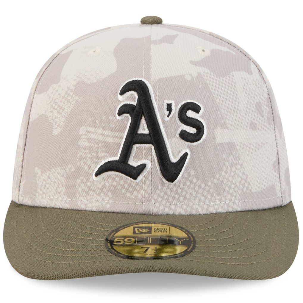 Athletics New Era 2025 Armed Forces Day 59FIFTY Fitted Hat - Light Beige/Olive