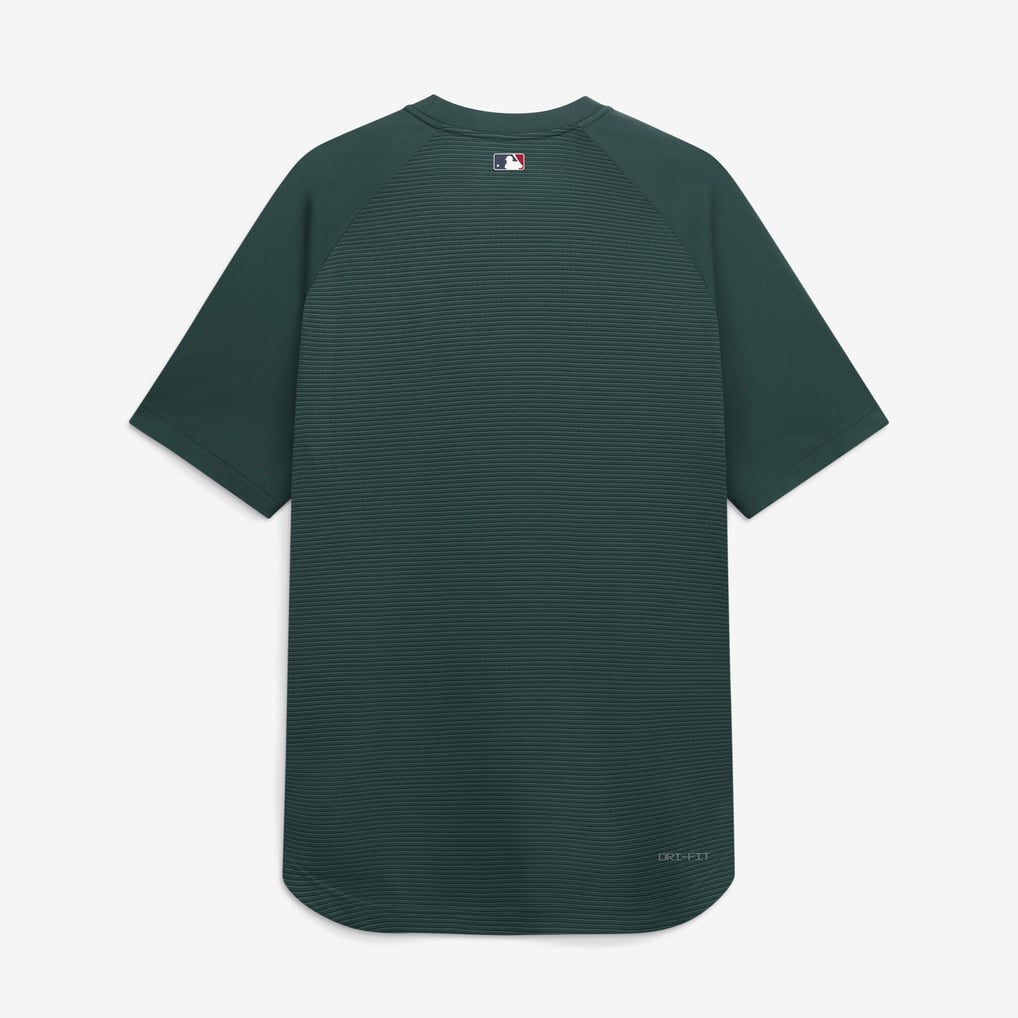 Athletics Nike Authentic Collection Batting Practice Pre-Game Raglan Dri-FIT Top - Green