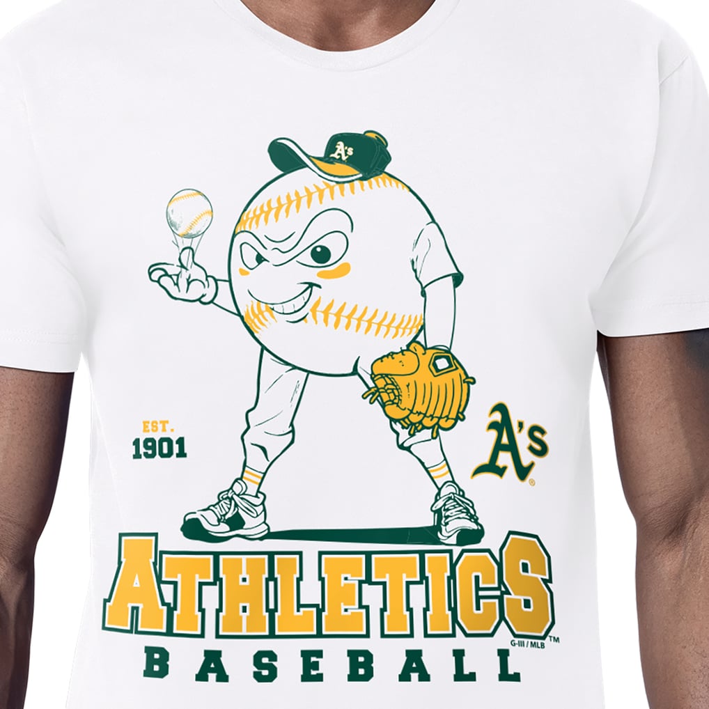  Athletics Starter Baseball Character T-Shirt - White