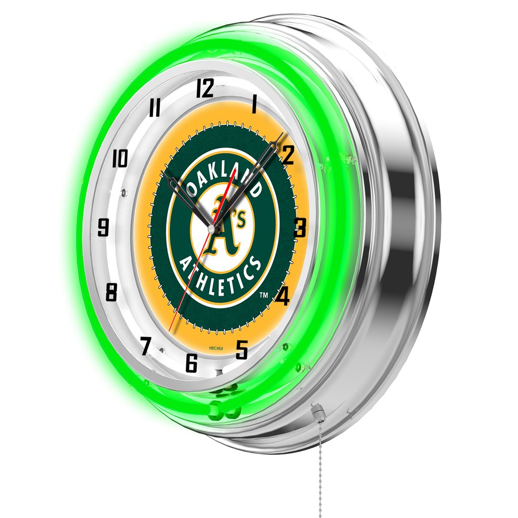 Oakland Athletics 19" Double Neon Wall Clock