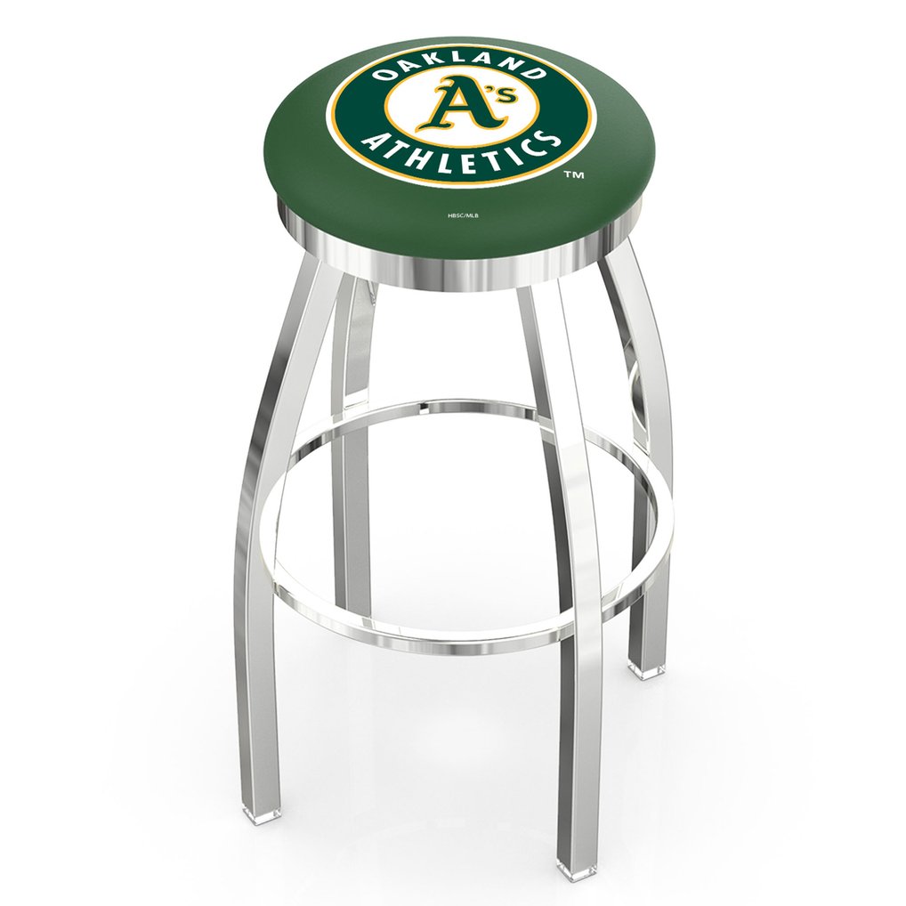 Oakland Athletics 30" Chrome Swivel Bar Stool