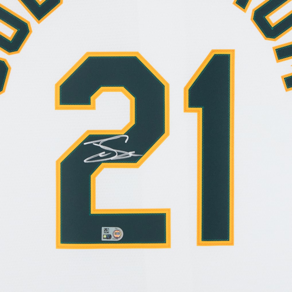 Tyler Soderstrom Athletics Autographed Fanatics Authentic White Nike Replica Jersey  