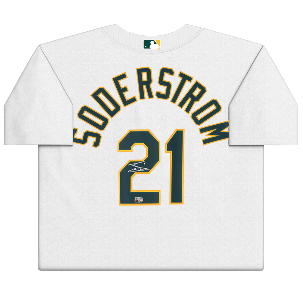 Tyler Soderstrom Athletics Autographed Fanatics Authentic White Nike Replica Jersey  