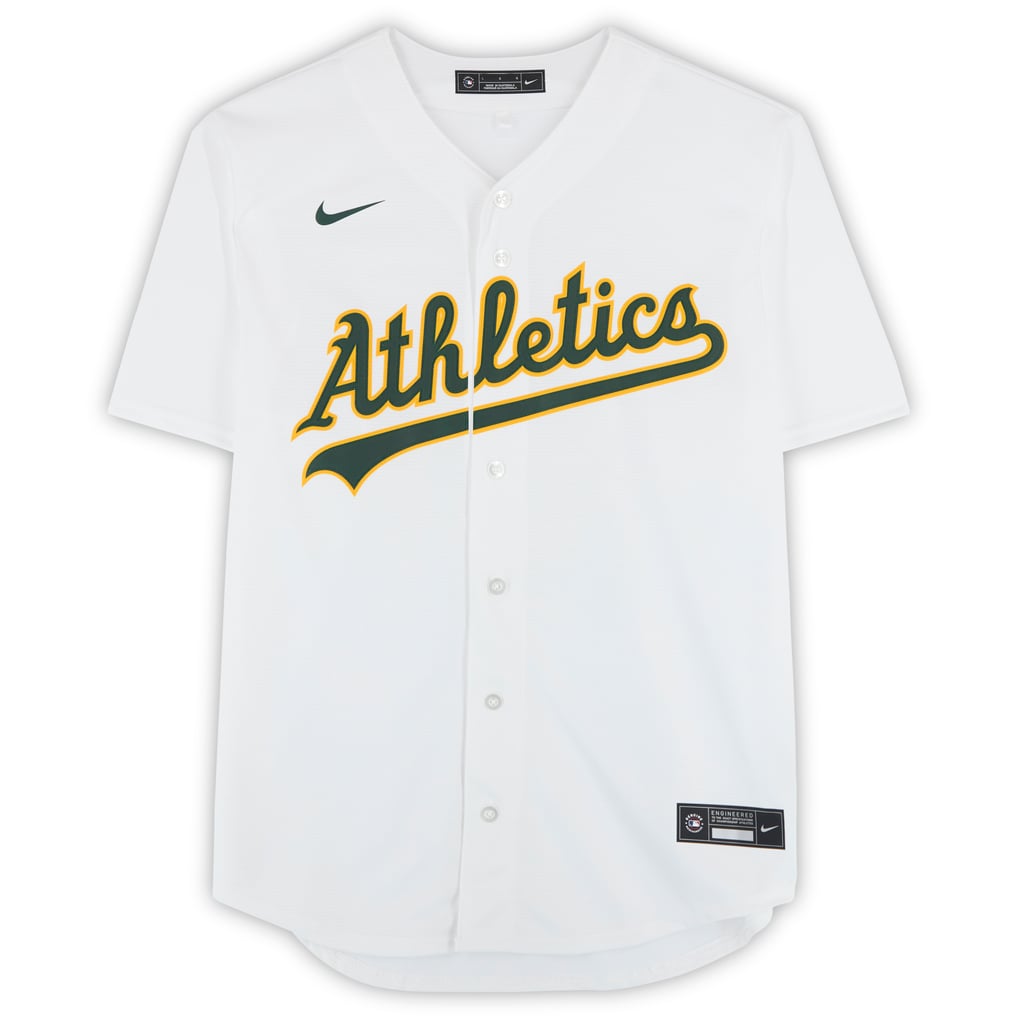 Tyler Soderstrom Athletics Autographed Fanatics Authentic White Nike Replica Jersey with "Let's Go A's" Inscription 