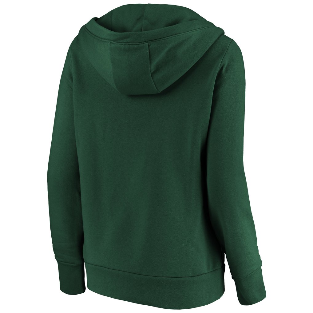 Athletics Fanatics Women's Core Team Crossover V-Neck Pullover Hoodie - Green