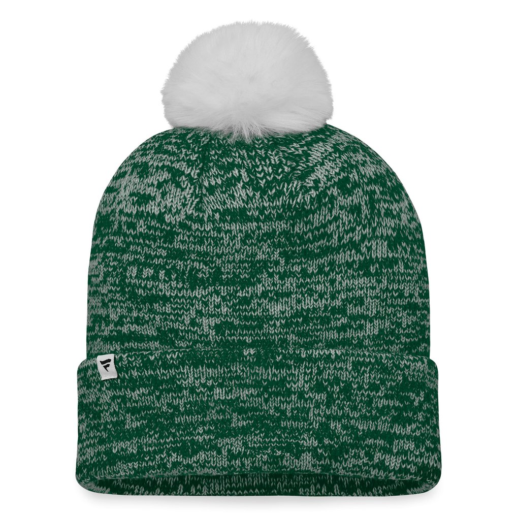 Athletics Fanatics Women's Iconic Cuffed Knit Hat with Pom - Green/White