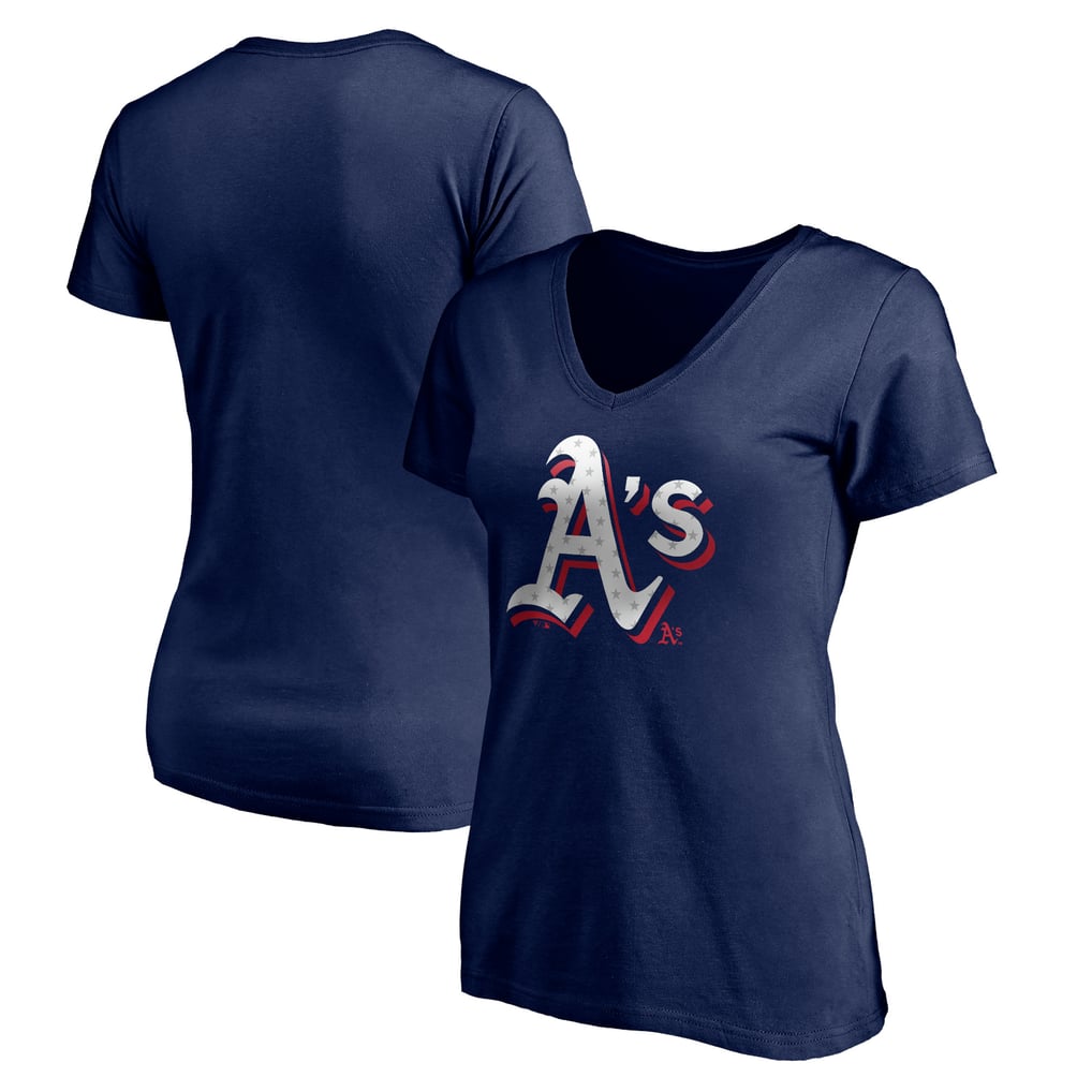 Athletics Women's Red White and Team V-Neck T-Shirt - Navy