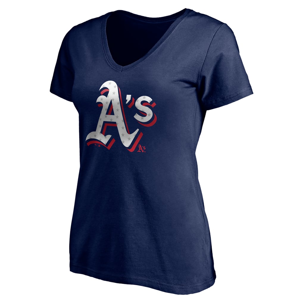 Athletics Women's Red White and Team V-Neck T-Shirt - Navy