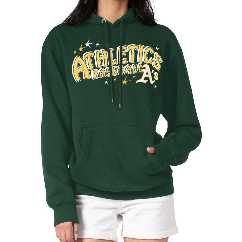 Athletics Starter Women's Fireworks Fleece Tri-Blend Pullover Hoodie - Green