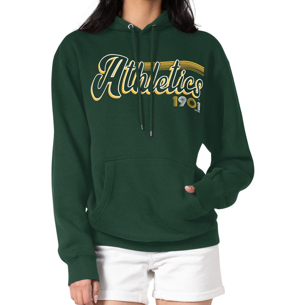Athletics Starter Women's Groovy Script Team Fleece Pullover Hoodie - Green