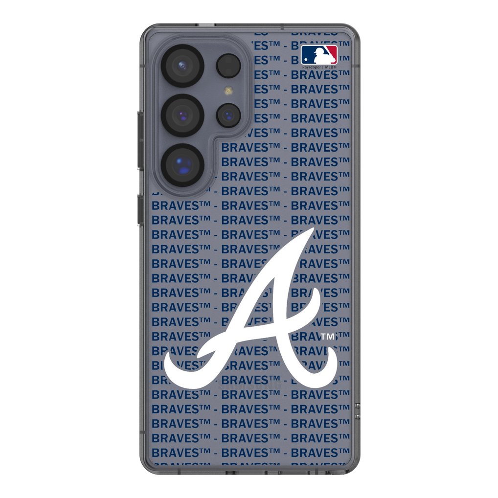 Atlanta Braves Galaxy Text Backdrop Clear Case