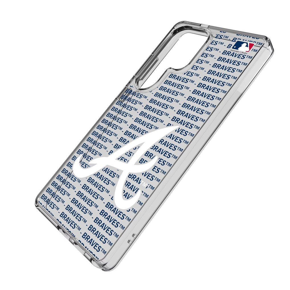 Atlanta Braves Galaxy Text Backdrop Clear Case