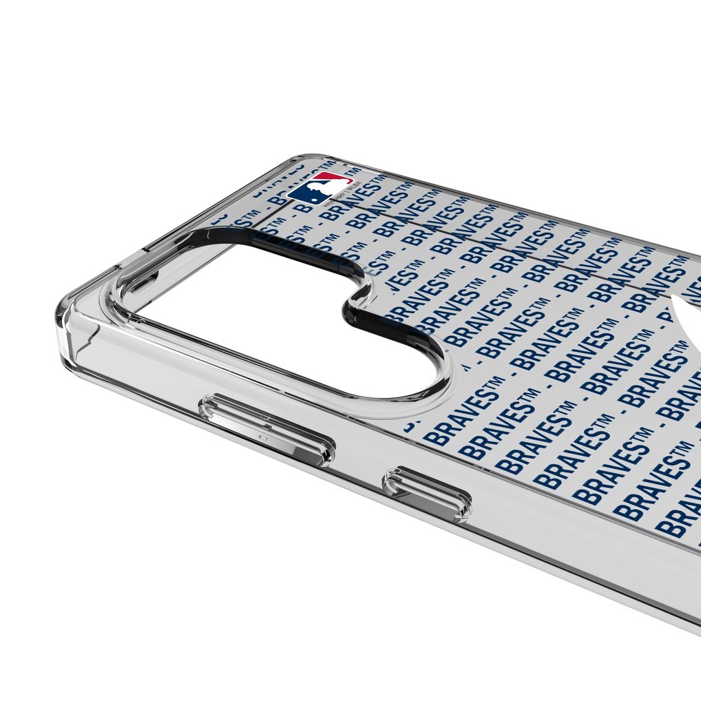 Atlanta Braves Galaxy Text Backdrop Clear Case