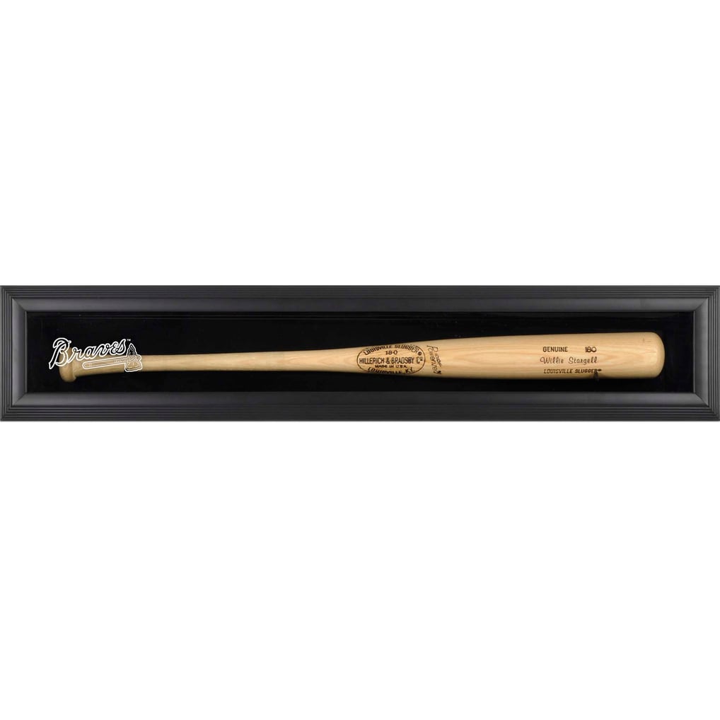 Fanatics Authentic Atlanta Braves Logo Black Framed Wall-Mounted Single Bat Display Case
