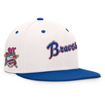 Atlanta Braves Fanatics Unit Fitted Hat - Cream/Royal