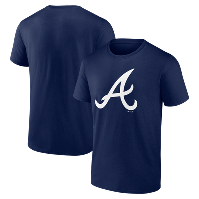 Atlanta Braves Logo Athletic Official Logo T-Shirt - Navy