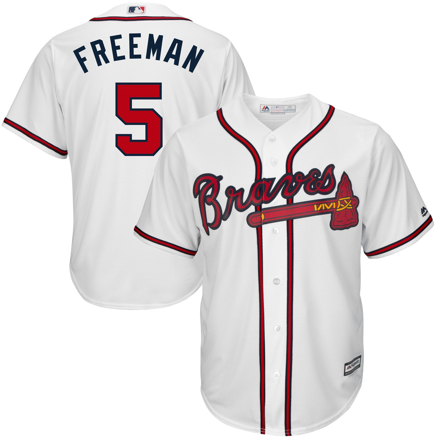 MLB Nike Braves ユニフォーム Freeman 5 Freddie Freeman #5 Atlanta Braves Majestic Big & Tall Cool Base
