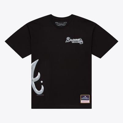  Atlanta Braves Mitchell & Ness Chrome Heritage T-Shirt - Black