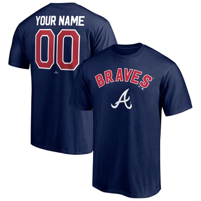 Atlanta Braves Personalized Team Winning Streak Name & Number T-Shirt - Navy