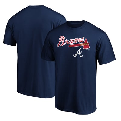 Atlanta Braves Team Lockup Logo T-Shirt - Navy