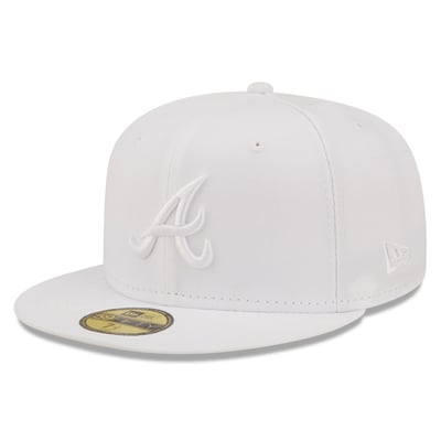 Atlanta Braves New Era White on White 59FIFTY Fitted Hat