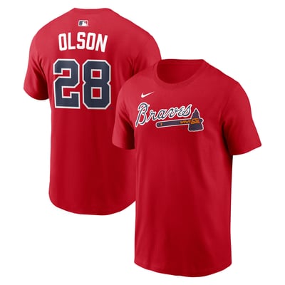 Matt Olson Atlanta Braves Nike Name & Number T-Shirt - Red