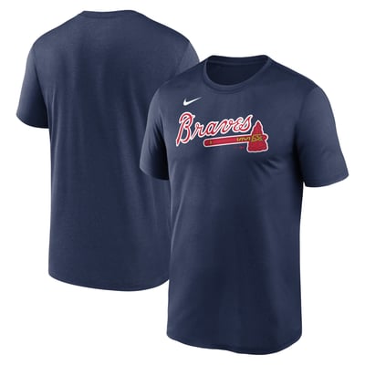 Atlanta Braves Nike Legend Fuse Wordmark T-Shirt  - Navy