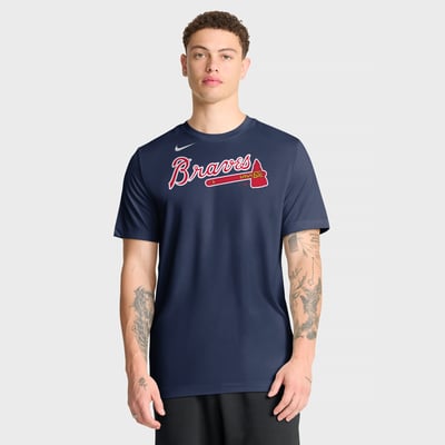 Atlanta Braves Nike New Legend Wordmark Dri-FIT T-Shirt - Navy