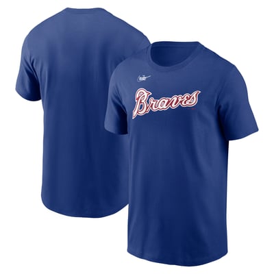 Atlanta Braves Nike Cooperstown Collection Wordmark T-Shirt - Royal