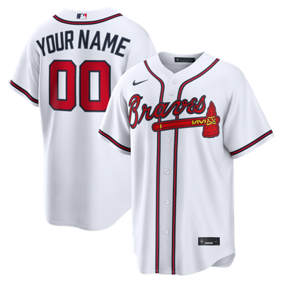  Atlanta Braves Nike Home Replica Custom Jersey - White