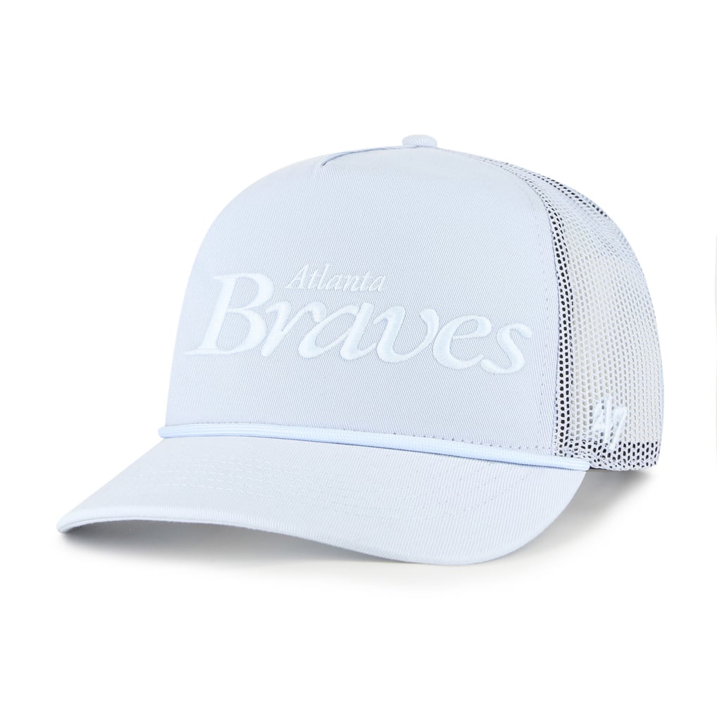 Atlanta Braves '47 Unisex Foundation Script Hitch Adjustable Trucker Hat - Light Blue