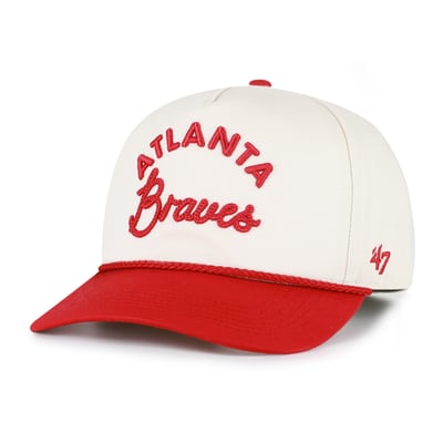 Atlanta Braves '47 Unisex Rope Script Hitch Adjustable Hat - Natural/Red