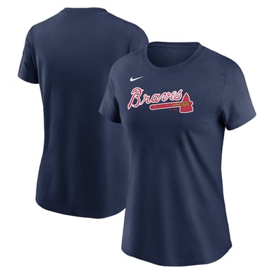 Atlanta Braves Nike Women's Wordmark T-Shirt - Navy